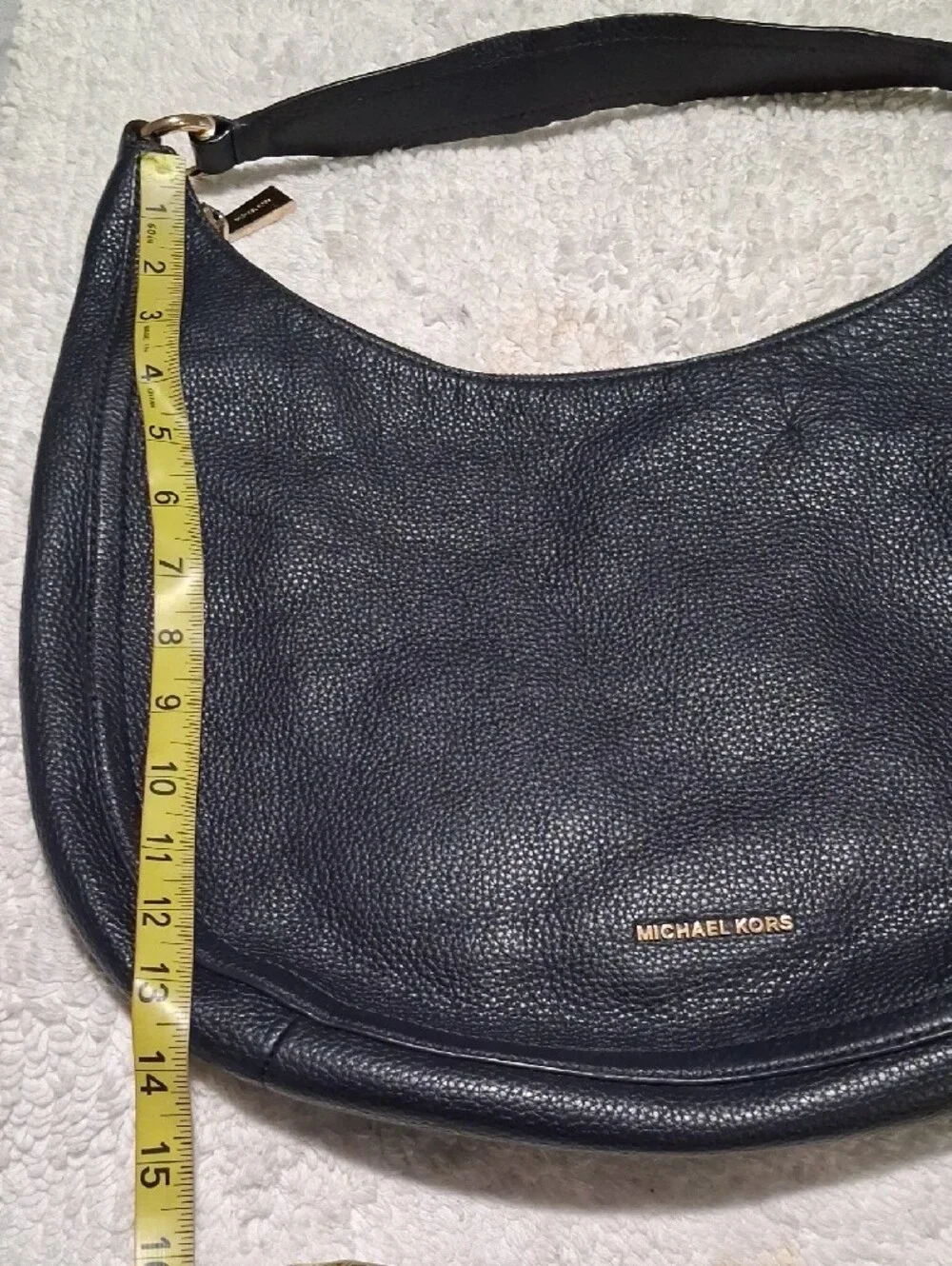 Michael Kors Black Pebbled Leather Hobo with Gold Hardware